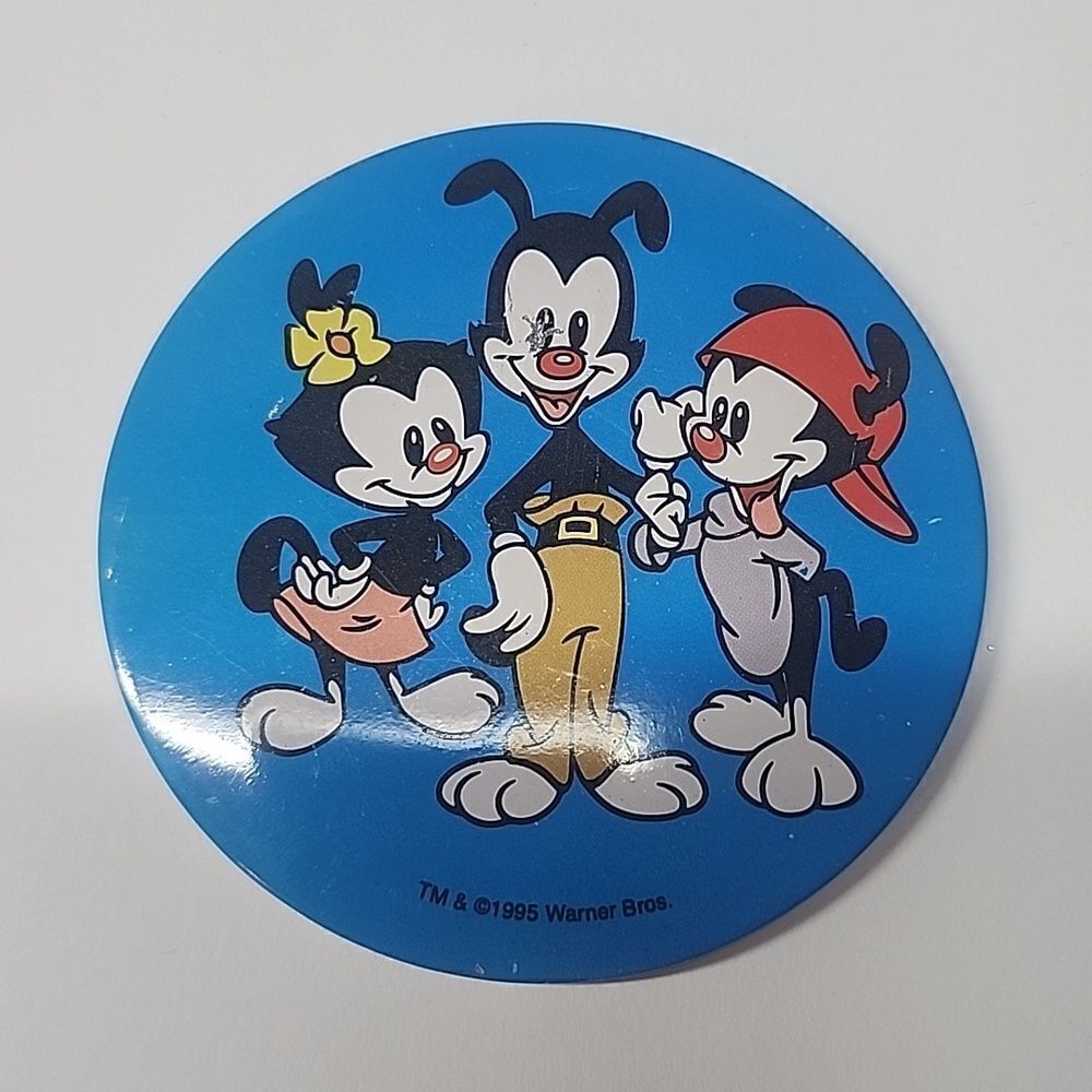 Animaniacs 3" Pinback Knopf Wakko Yakko & Dot Warner Brothers 90s Flair